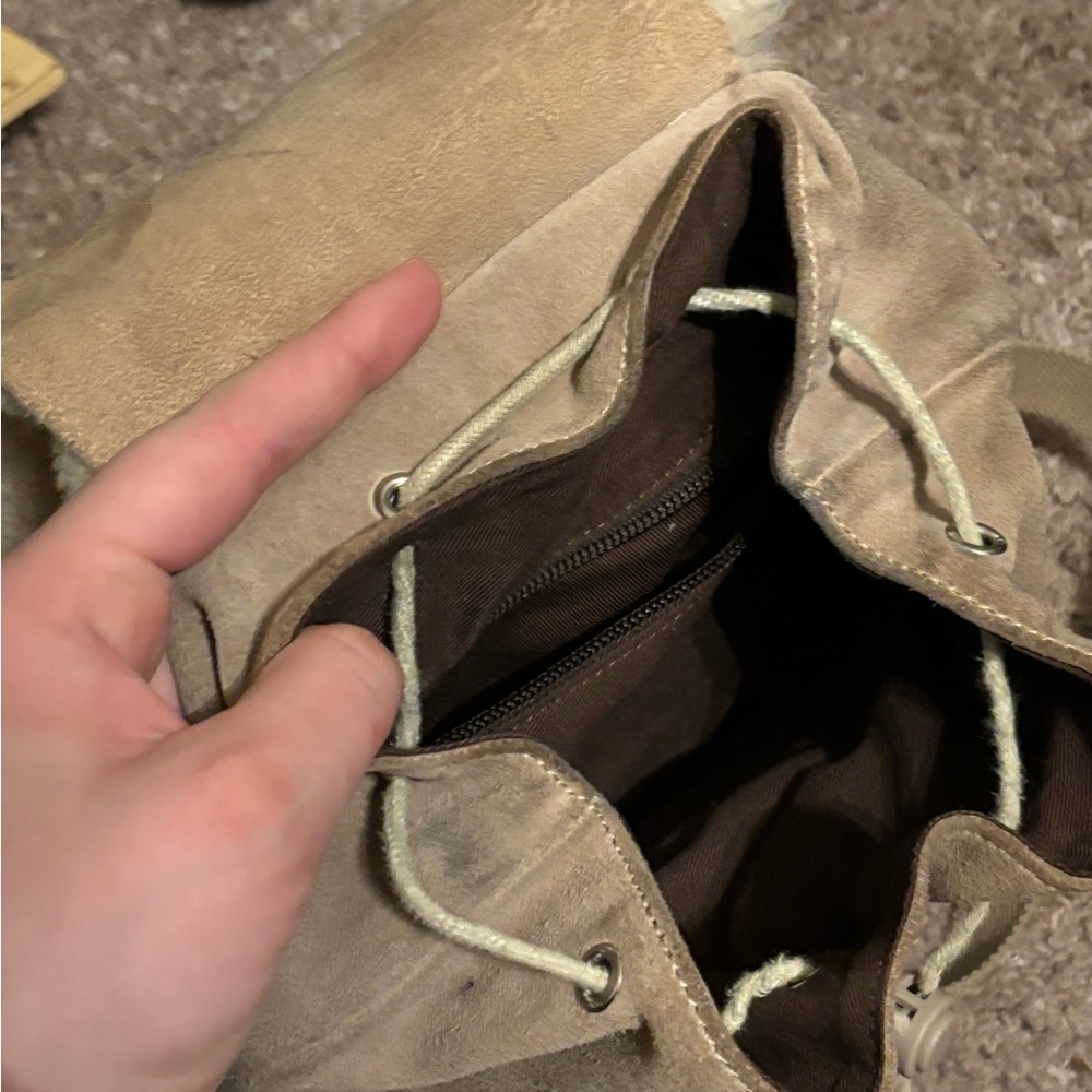 Ugg Shearling Flap Tan Backpack - image 4